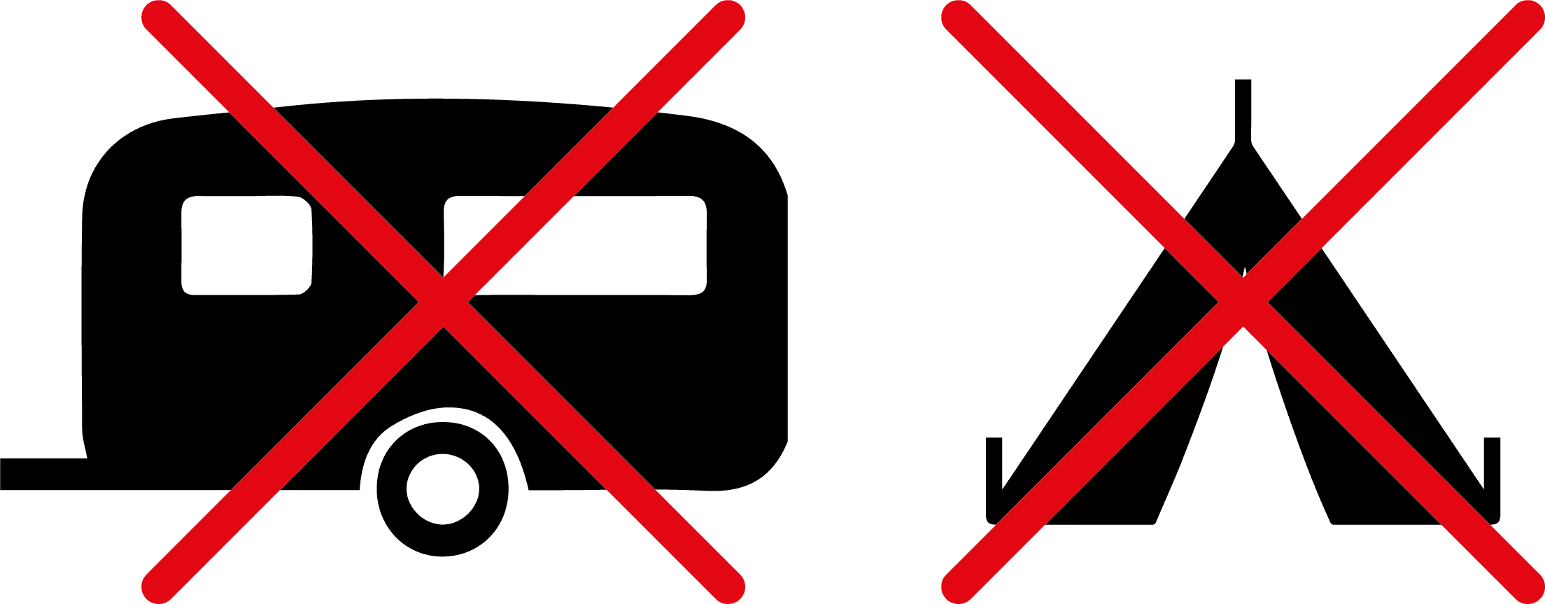 Geen caravans en tenten